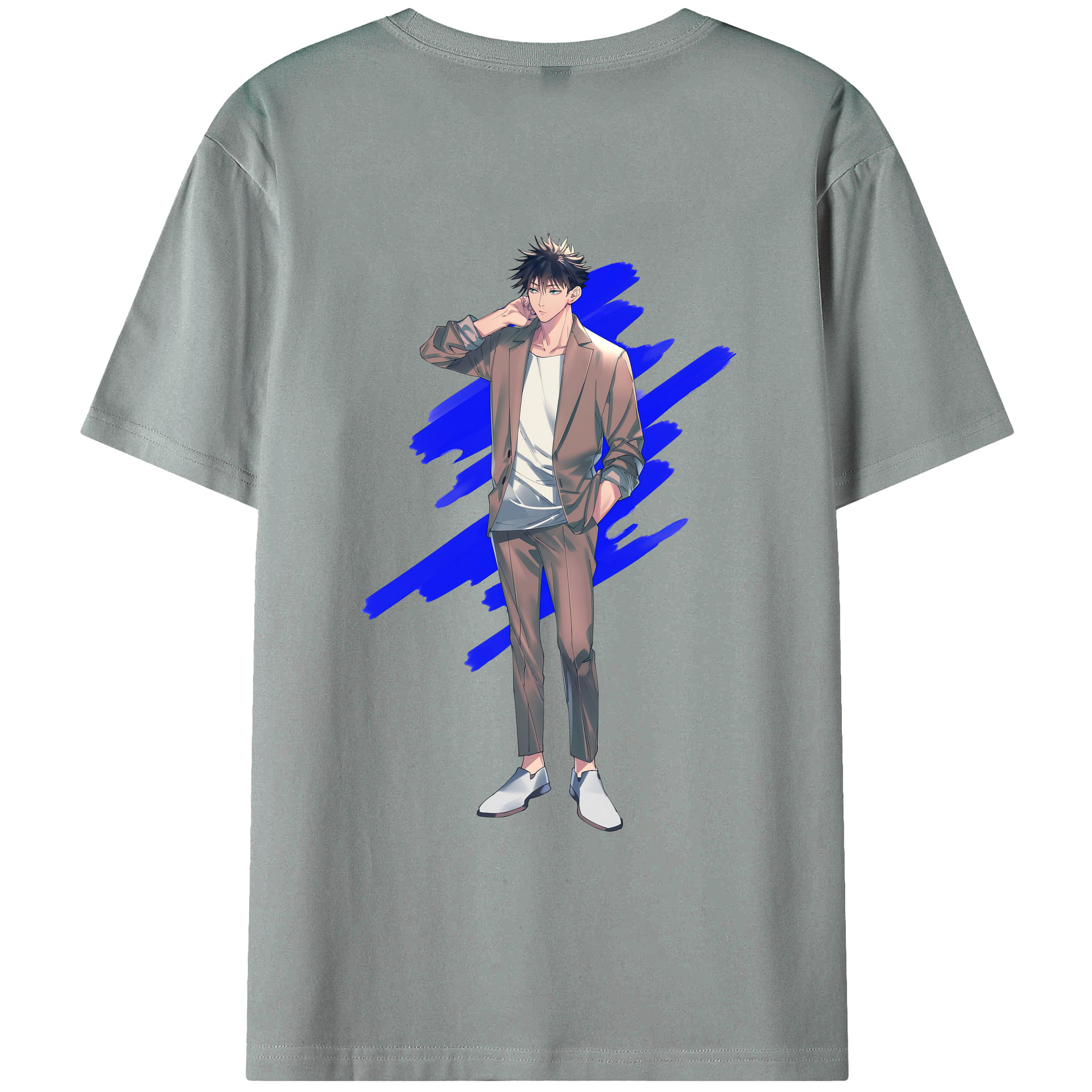 （画像用） 呪術廻戦 Jujutsu Kaisen 綿100％ メンズ半袖Tシャツ（バックプリント） 通気性